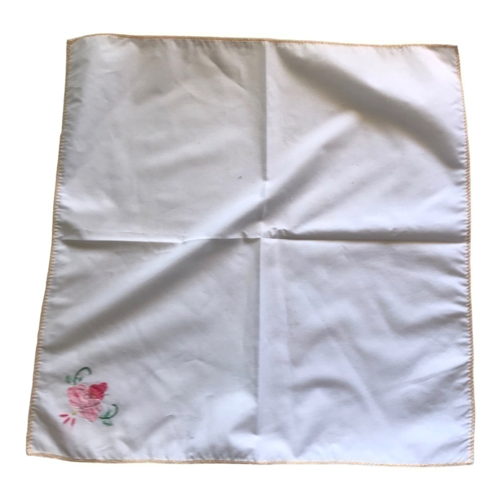 6 White Hand Sewen Napkins